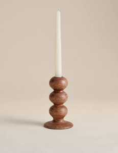 Juego de Portavelas Cónicos de Madera, Candelabros de Madera Tallada con Diseño Acanalado para Decoración del Hogar - Product Image 3