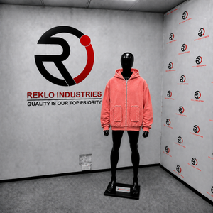 Sudadera con capucha extragrande rosa coral lavado con cremallera completa, estilo vintage streetwear, corte holgado y bolsillos de parche - Product Image 3