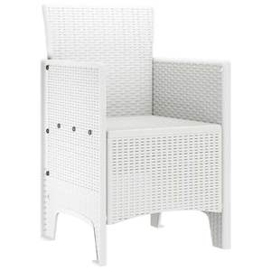 Ensemble de 4 chaises de jardin en polypropylène blanc, 20,87 x 19,29 x 33,46 pouces, meubles d'extérieur élégants - Product Image 4