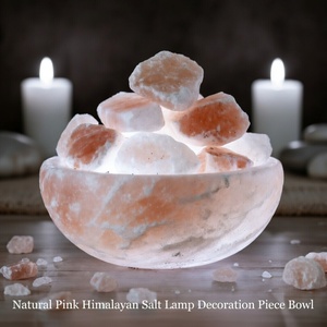 Lampe en sel rose de l'Himalaya naturel, éclairage doux, cristal de roche décoratif pour chambre, bureau, maison, ambiance apaisante et relaxante - Product Image 6