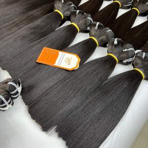 Precio al por mayor Bundles Bone Straight Remy 100% Extensiones humanas vírgenes vietnamitas Natural Black Colorful Options Machine Double - Product Image 6