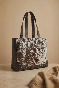 Bolso Tote de Cuero Genuino de Lujo al por Mayor, con Pelo de Vaca, Cierre Abierto, Bordado, para Mujer, Verano-Otoño, LHTB-0032 - Product Image 6