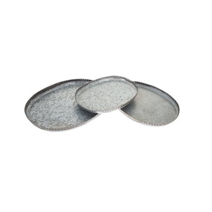 Classic Design Galvanized Chocolate Food Server Tray Set Of 3 Different Sizes Serving Tray Wedding Dinnerware Serving Tray - Product Image 1