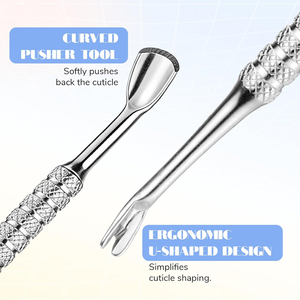 Herramienta Profesional para Cutículas en Forma de V, 2 en 1, de Acero Inoxidable, Recortador de Piel Muerta, Removedor de Cutículas, Herramienta para el Cuidado de las Uñas, Empujador de Cutículas para Manicura - Product Image 3