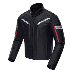New Men's Leather Motorbike <b>Jacket</b> <b>with</b> Stand Collar and Front Logo Cordura Mesh Breathable <b>Fleece</b> <b>Lining</b> - Product Image 2