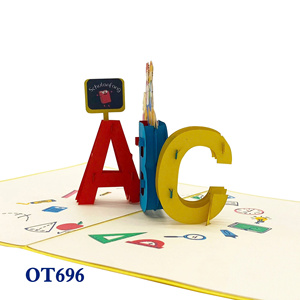 Meilleure Vente Carte Pop-Up Rentrée Scolaire Motif ABC pour Conception Personnalisée Artisanat en Papier Vente en Gros Vietnam pour Cadeau de Noël - Product Image 2