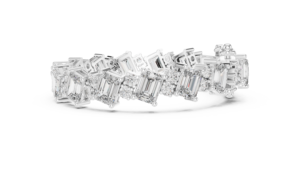Pulsera Turbante Unisex de Oro Blanco de 18 Quilates con Diamante Cultivado en Laboratorio, Corte Esmeralda, 27.4 Quilates, Chapado en Rodio, de Lujo - Product Image 2
