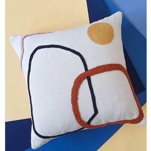 Cojín de Algodón Tejido con Patrón Abstracto, Tela Suave y Transpirable, Almohada Decorativa Elegante para el Área de Estar de un Apartamento Moderno - Product Image 2