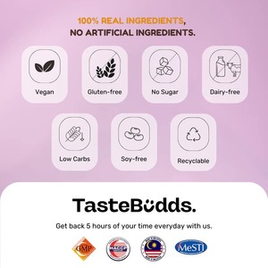 TASTEBUDDS Paquete Conveniente de 5 Unidades, Preparación en 15 Segundos, Sopa Instantánea Vegana en Polvo de Arroz Crujiente con Sésamo Negro, Comida Saludable - Product Image 2