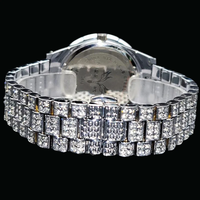 Luxuriöse Moderne Quadratische Quarz Automatik Diamant Moissanit Legierung Edelstahl Uhren Saphirglas 10 Bar Wasserdicht