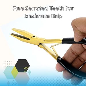 Pinza de crimpado de acero inoxidable premium para extensiones de cabello, de alta resistencia, con agarre de goma antideslizante, para micro/nano anillos e I-Tip, uso comercial. - Product Image 5