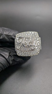 Anillo de Plata 925 con Nombre Personalizado, Chapado en Oro, Estilo Hip Hop, con Incrustaciones de Moissanita, para Él - Product Image 3