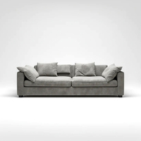 Modernes Tiefsitz-Ecksofa in Marineblau Luxuriöses Ultra-Weiches Schaumstoffgefülltes 3-Sitzer Holzrahmen-Sofa für Schule/Villa Konvertierbar