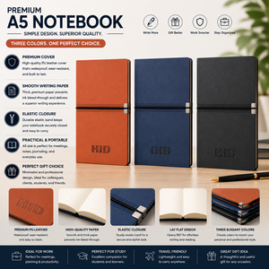 Carnet A5 en cuir PU, pliable, à feuilles mobiles, avec fermeture élastique, bloc-notes portable, logo personnalisé, cadeau d'affaires - Product Image 1