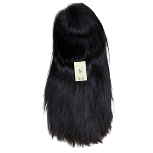 Perruques en cheveux humains vietnamiens naturels lisses noirs personnalisées, perruques en dentelle suisse droite 5x5 HD, perruques en cheveux humains du Vietnam - Product Image 1