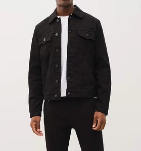 Blouson moto en jean délavé L&H grande taille pour homme, style décontracté vintage 3D, en denim de coton fini, collection automne - Product Image 2