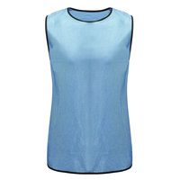 Maillots d'entraînement de football de haute qualité en maille respirante à séchage rapide, bleu clair, gilet de sport d'été 100 % polyester personnalisable