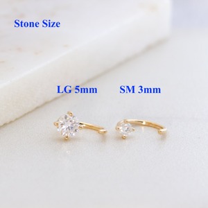 Pendientes Huggie Minimalistas con Diamante Cultivado en Laboratorio de 1 Ct, Certificado IGI, Oro Amarillo Sólido de 14K, Aro Abierto, Joyería Elegante, Regalo para Mujer - Product Image 4