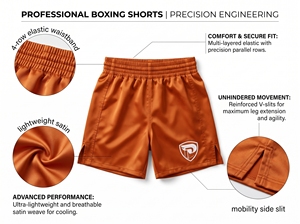 Ensembles de boxe Dumela International en coton et polyester orange avec logo pour l'entraînement MMA, toutes saisons, coupe confortable - Product Image 5