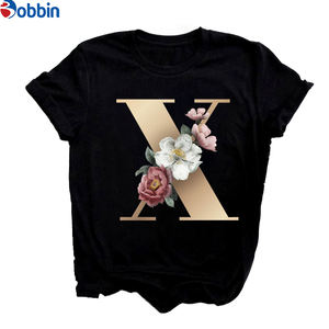 Camiseta con estampado del alfabeto y combinación de letras con nombre personalizado para mujer, nueva camiseta de verano para parejas, ropa transpirable - Product Image 6