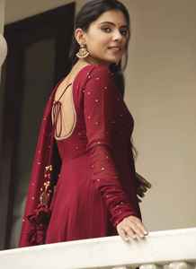 Robe Anarkali indienne très vendue, personnalisée, broderie dentelle, fermeture éclair, style Punjabi, ensemble pour femmes, toutes saisons - Product Image 4