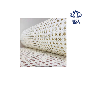 <b>Blue</b> Lotus 100% Natural Rattan Cane Webbing Mesh <b>Roll</b> 3-4m Length Natural Color for Furniture DIY Projects Natural Ventilation - Product Image 1