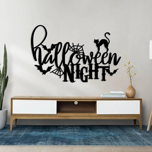 Letras decorativas de metal para pared con caligrafía temática de Halloween, ideales para decoración de fondo de fiestas y configuración de cabinas de fotos. - Product Image 6