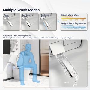 WC Smart di Lusso con Bidet Integrato, Sedile Riscaldato, Sciacquone Automatico e Asciugatore, Modello Allungato Giapponese - Product Image 3