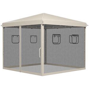 Tenda a Baldacchino Istantanea 10x10 con Altezza Regolabile, Protezione Solare, Finestre con Zanzariera e Borsa per il Trasporto, Ideale per Fiere - Product Image 1