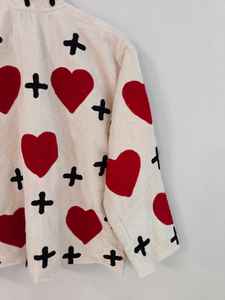 เสื้อแจ็คเก็ตผู้หญิงแขนสั้นกำมะหยี่สีแดงปักลายตาปีศาจและลายซูซานี ทำมือ สำหรับฤดูหนาว แบบสองด้าน ระบายอากาศได้ดี เป็นมิตรกับสิ่งแวดล้อม - Product Image 4