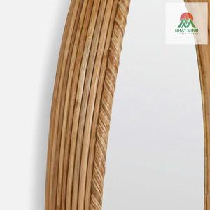 Oval Banded Rattan <b>Mirror</b>.Made of Rattan Poles of Increasing Size - Product Image 4