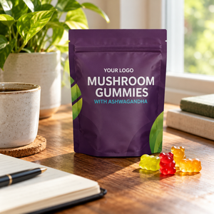 Gomitas de Hongos con Ashwagandha de Marca Privada OEM, Suplemento Herbal para la Concentración, Fórmula Personalizada, Logotipo Personalizado - Product Image 1