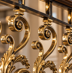 Rampe en bronze sculpté pour hôtels de luxe, villas, escaliers et intérieurs architecturaux décoratifs - Product Image 4