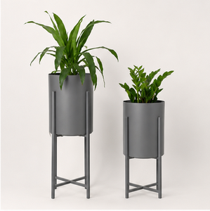 Juego de Macetas Metálicas con Soporte, Macetas Grandes para Interiores, Decoración de Hogar de Lujo y Exhibición de Vegetación en Sala de Estar u Oficina - Product Image 5