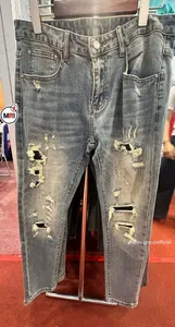 กางเกงยีนส์ทรงสลิมฟิตคลาสสิกสำหรับผู้ชายรุ่นใหม่ประจำฤดูใบไม้ผลิปี 2025 สไตล์ลำลองแนวสตรีท กางเกงยีนส์ทรงสกินนี่สำหรับผู้ชาย ทรงเข้ารูป สีน้ำเงิน - Product Image 2