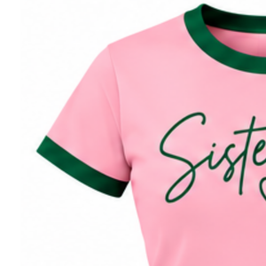   Camiseta de moda para mujer de Sisterhood Pink, diseño gráfico de Sisterhood, manga corta, cuello redondo, informal, estilo sorority - Product Image 3