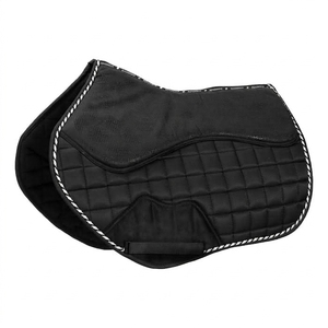 <b>Double</b> Padded Dressage Saddle Pad Black <b>Quilted</b> Design Polyester Filling Mesh Lining Training Use - Product Image 1