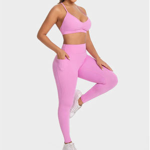Customized Seamless Eco-Friendly Anti-Bacterial Spandex/Nylon Fitness Apparel Breathable Made Pakistan 2025 New Custom Yoga Set - Product Image 6