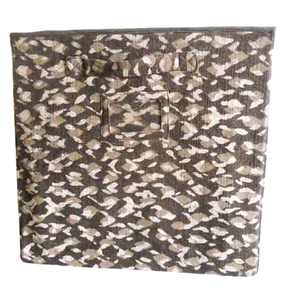 Cameron Exports New Folding <b>Storage</b> <b>Box</b> Grey Printed Cotton Fabric Stitched <b>Card</b> Board Outdoor Decorative Collapsible Multiple - Product Image 2