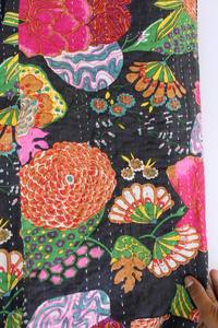 Bata Kimono de Algodón 100% Suave y Transpirable con Estampado de Bloques de Dibujos Animados Naaz para Mujer, Camisón de Verano Hecho a Mano con Cuello en V y Elástico, ODM - Product Image 5