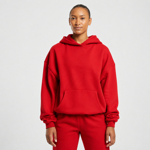 Sudadera con Capucha Extra Grande para Mujer, de Primera Calidad, Color Sólido, Felpa de Algodón, con Bolsillos, Estilo Casual - Product Image 1