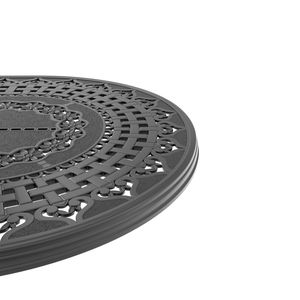 Set da Pranzo in Alluminio Pressofuso per Tutte le Stagioni, 7 Pezzi con 2 Sedie Girevoli e 4 Sedie da Pranzo, Tavolo Ovale con Telaio Nero per Giardini - Product Image 6