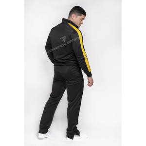 Ensemble de survêtements deux pièces avec logo personnalisé, 100% coton molletonné, vêtements d'entraînement pour hommes, confortables, respirants, légers, fermeture éclair solide - Product Image 3