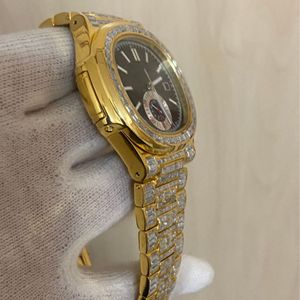 Reloj de Joyería Hip Hop con Diamantes Moissanite Cultivados en Laboratorio, Corte Redondo VVS, Correa de Goma, Reloj Mecánico Hecho a Mano - Product Image 3