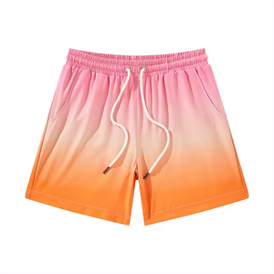 Nouveaux shorts pour hommes, coloris contrastés, sublimation gris et noir, tissu à séchage rapide, vêtements de plage et de sport tendance - Product Image 1