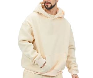 Heavyweight Premium Hoodie No <b>String</b> Streetwear Fleece Boxy Oversized Men 500GSM Cotton Drop Shoulder Hooded <b>Hoodies</b> - Product Image 1