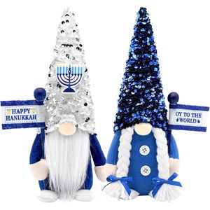 Gnomi di Hanukkah per Decorazioni Interne, Figure in Peluche Menorah, Ornamenti Ebraici per Chanukah, Set di Decorazioni per Hanukkah - Product Image 3