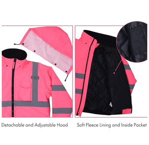 Chaqueta de Seguridad Ecológica de Tela de Poliéster Reciclado con Tiras Reflectantes de Alta Visibilidad, Ropa de Trabajo de Energía Limpia Verde - Product Image 6