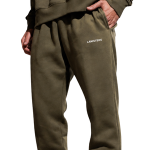 Pantalon de jogging molletonné personnalisé pour homme avec logo, coupe décontractée, taille à cordon de serrage, bas de pantalon à revers, style streetwear décontracté, fournisseur d'usine de vêtements OEM - Product Image 3
