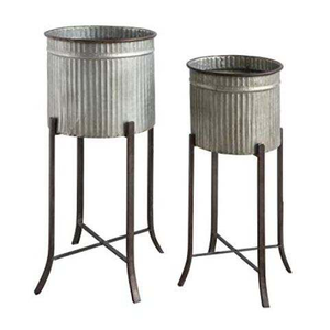Macetas Metálicas de Nuevo Diseño con Soporte Metálico para Decoración del Hogar y Jardín, Maceta Metálica con Soporte para Interiores y Exteriores - Product Image 4